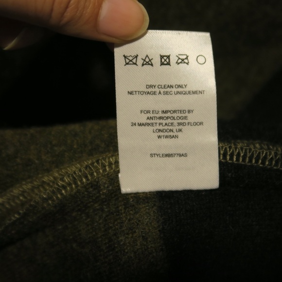 Anthropologie Tabitha Transverse Poncho Striped Wool Blend Colorblock Boho - Picture 9 of 10